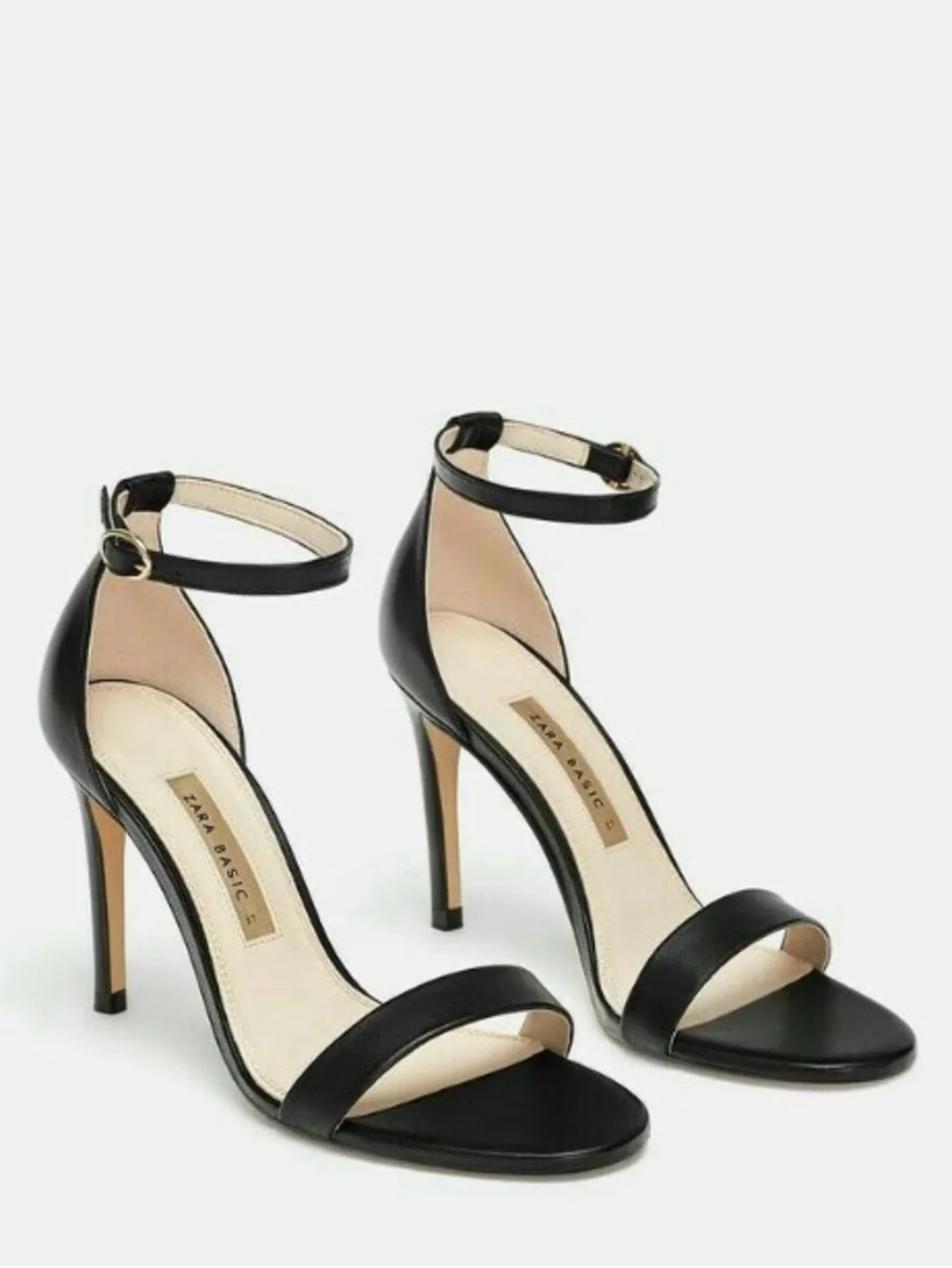 Zara  sandals high heels minimalistic strap black 38/7,5 barely there